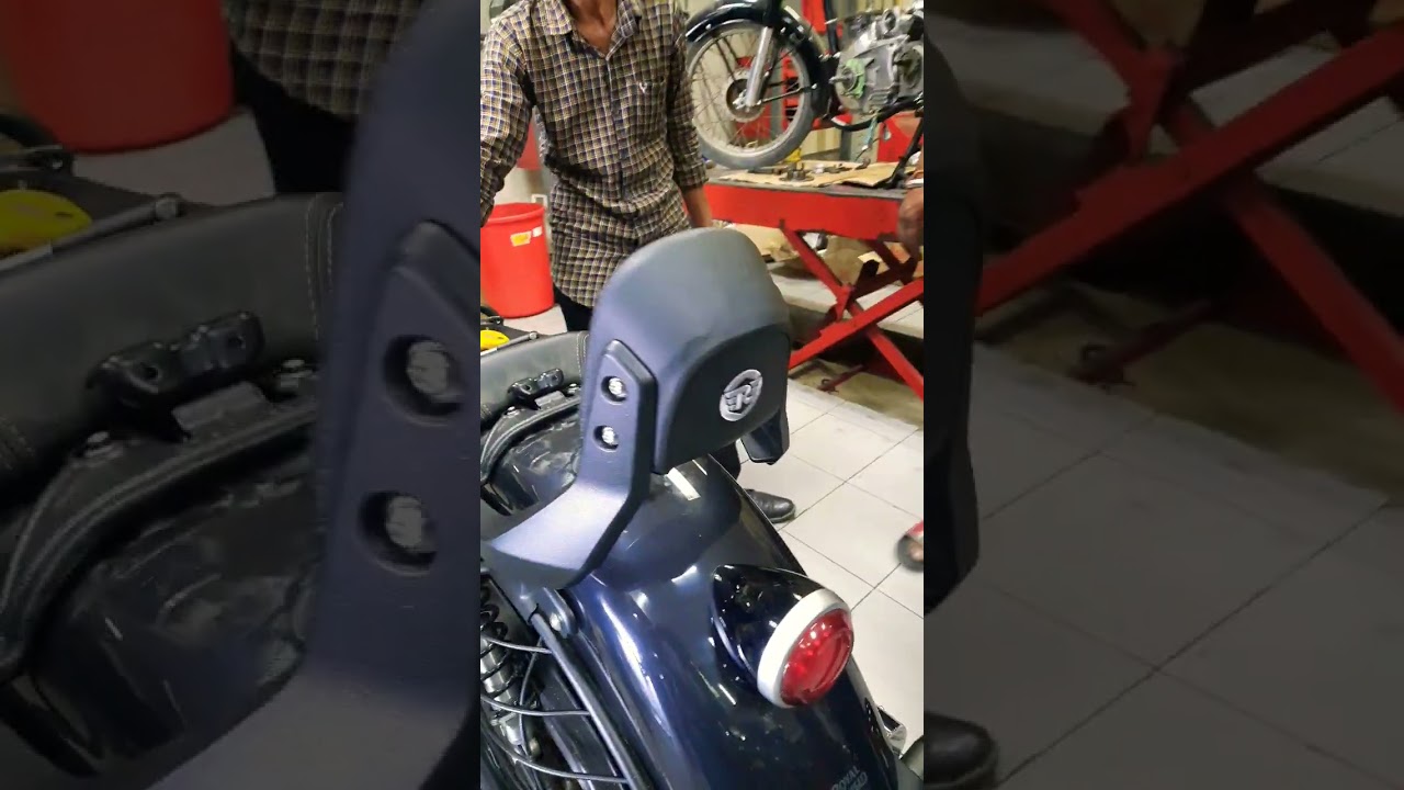 SM650 Backrest Install #royalenfield #bike #supermeteor650 #rider #biker #bikelover #bullet #touring