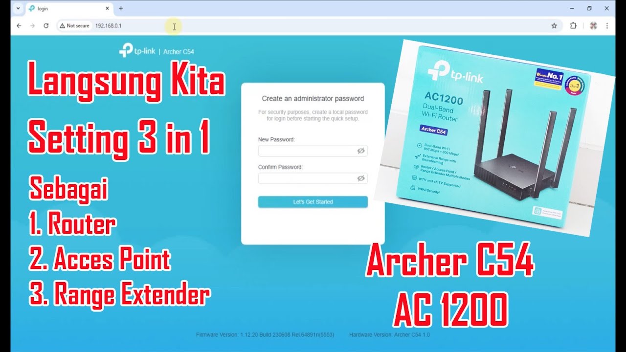 Cara Setting TP Link Archer C54 AC1200 3 in 1 Seting Sebagai Wifi Router AP dan Extender Mode