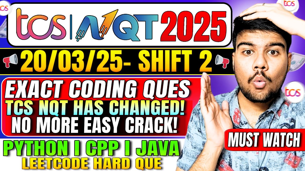 🚀 TCS NQT 2025: Exact Coding Questions & Solutions | 20 March Shift 2