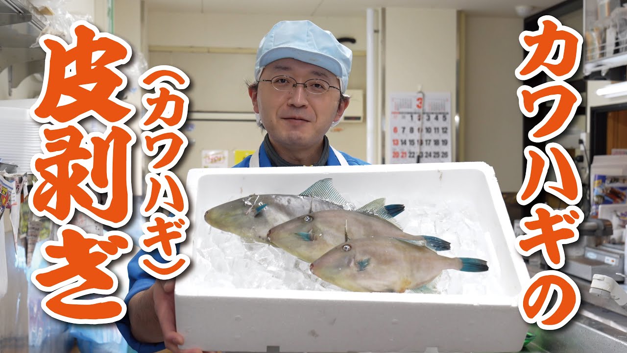 【カワハギの皮剥ぎ（カワハギ）】岩船港鮮魚センター#103