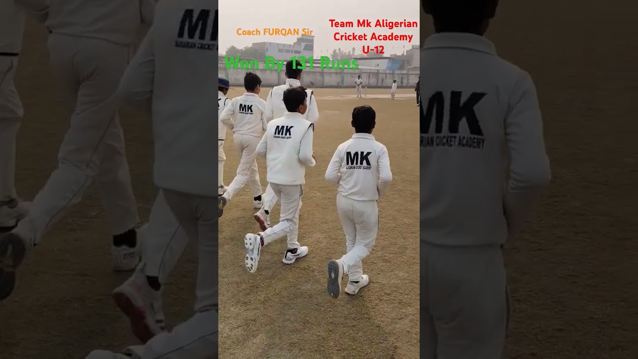 U-12 cricket tournament Mk Aligerian Cricket Academy ALIGARH won by 131 Runs.