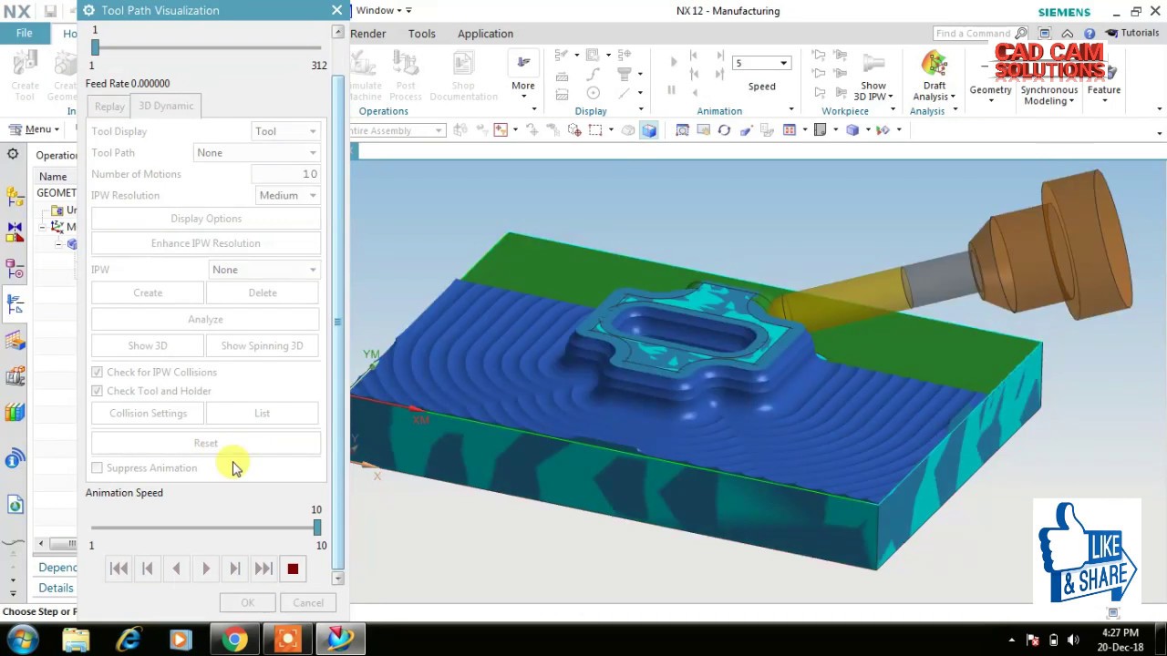 #NX CAM #NORMAL TO PART TOOLPATH
