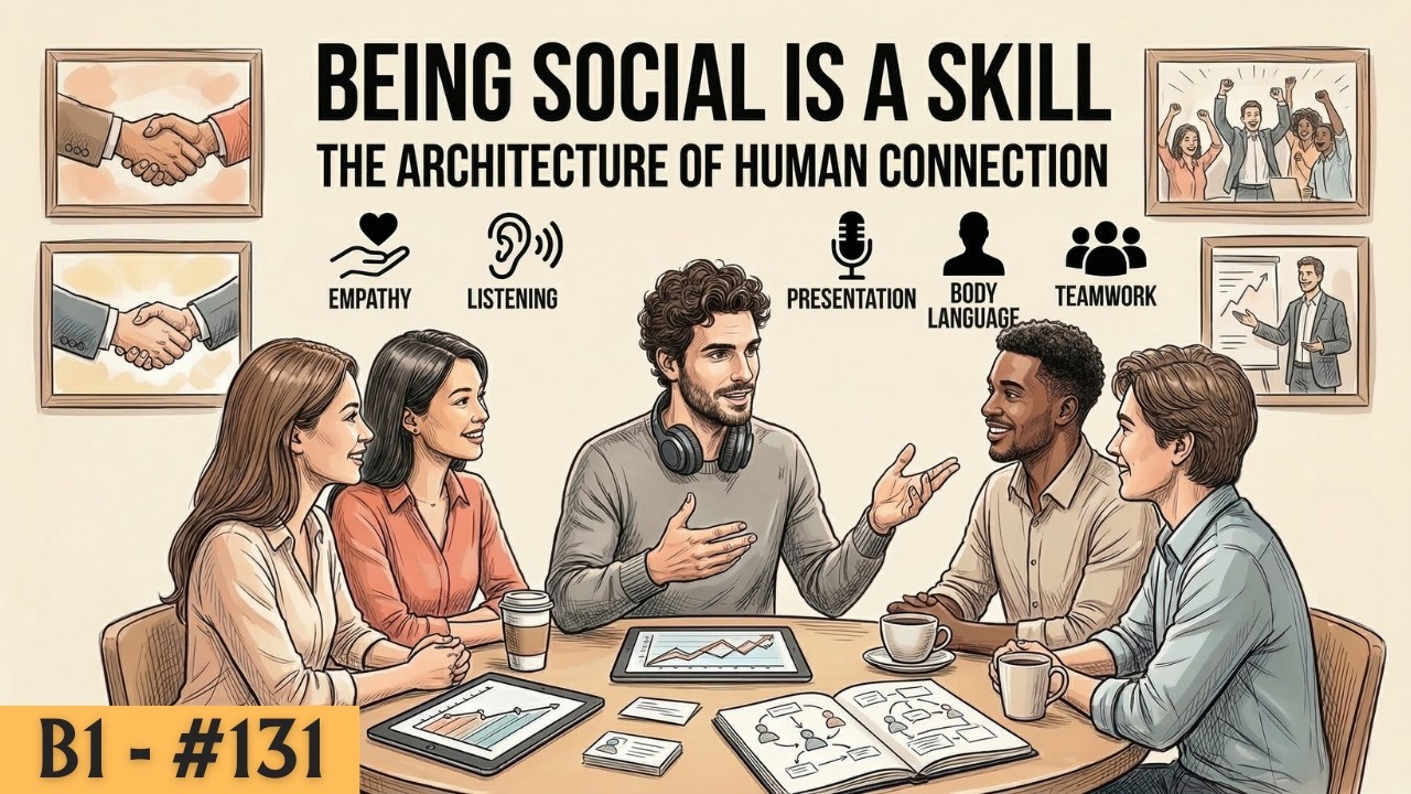 Being Social is a Skill - Let's Learn it | B1 Level English Listening & Speaking Practice Podcast