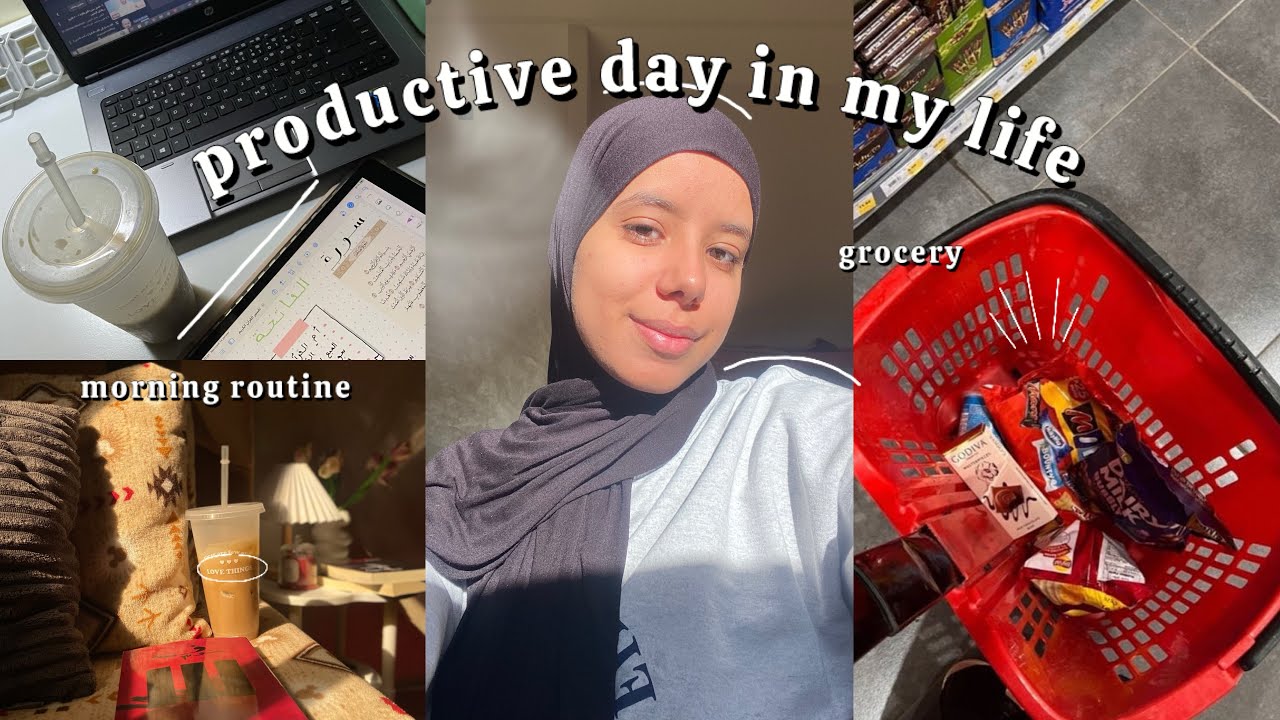 VLOG 🌸 | يوم إنتاجي فحياتي (new books 📚 healthy habits 🛍️ grocery)