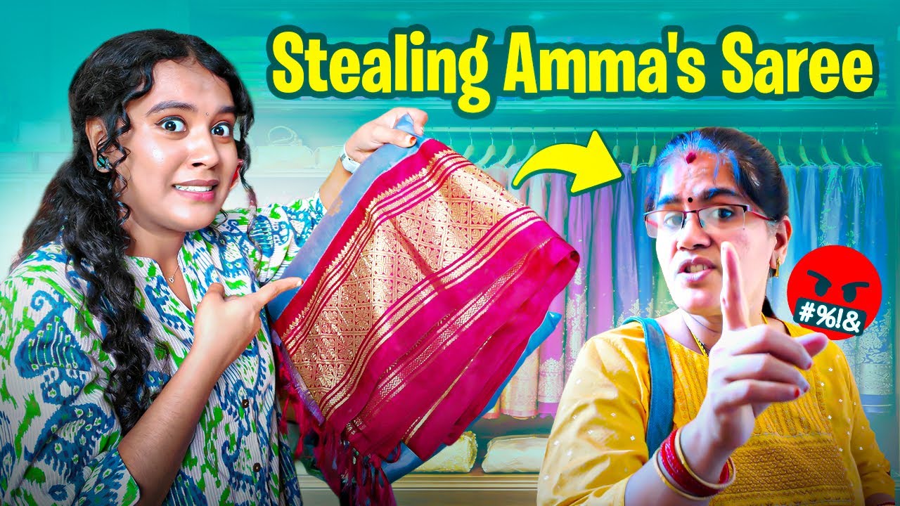 🔥MOM Became ANGRY😡 - Stealing Mom's Saree😱 || Old Pattu Saree || Preetha Vibes