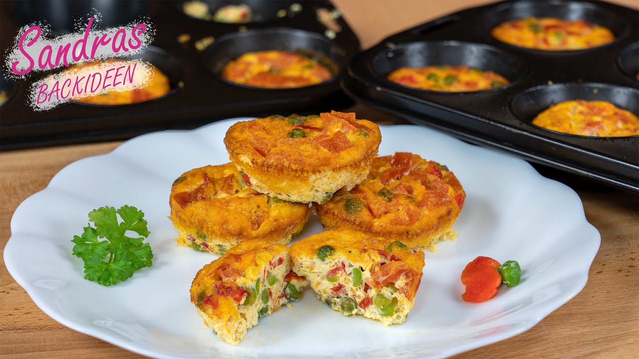 Gemüse Muffins - 7 Zutaten und in wenigen Minuten ist das Essen fertig / Eier Muffins / vegetarisch
