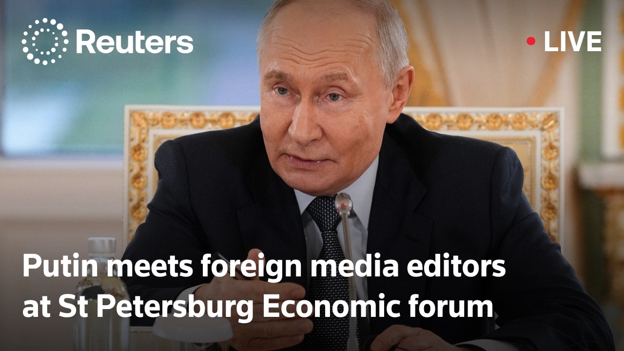 В прямом эфире: Путин встречается с редакторами зарубежных СМИ на Санкт-Петербургском экономическ...