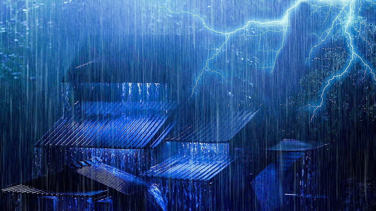 Sonido De Lluvia Para Dormir Con Truenos Fuertes ⛈️Noche De Tormenta Intensa Con Tormenta Torrencial