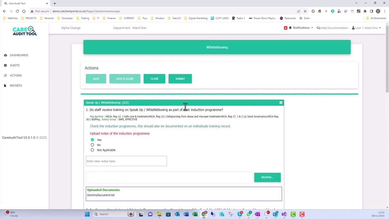 Care Audit Tool Easy to follow scheduled audits