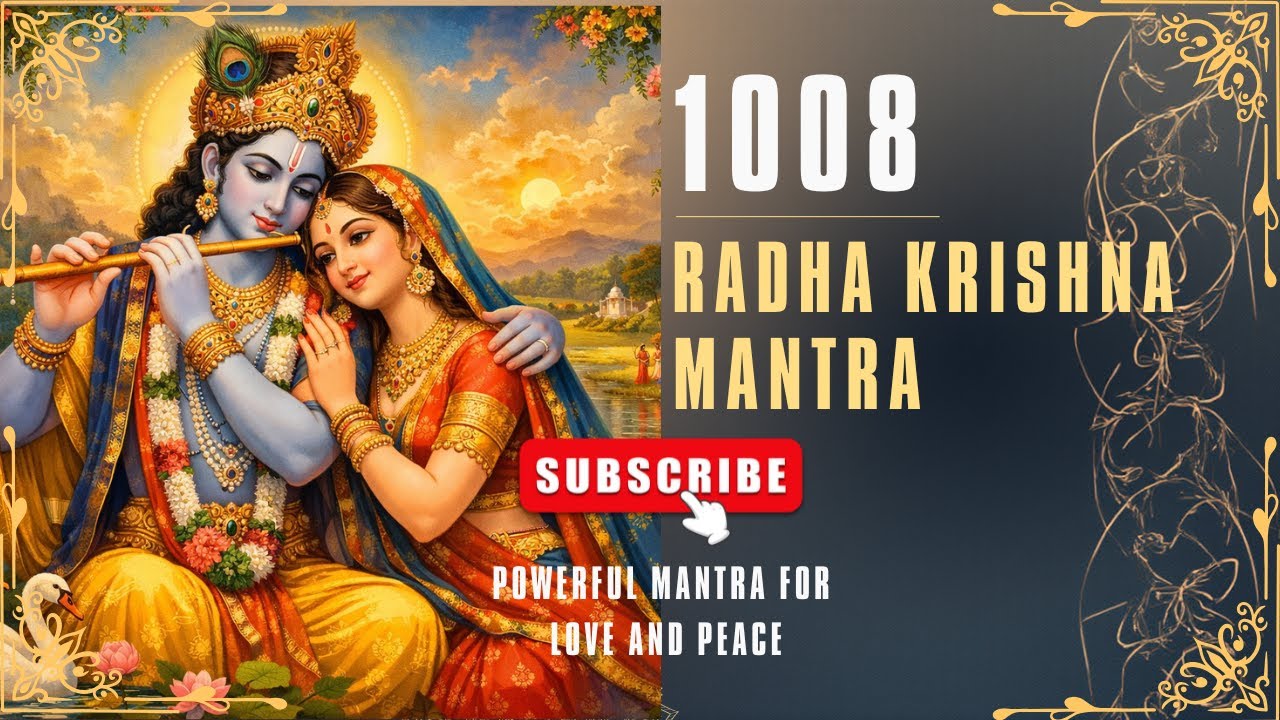 Om Shree Radha Krishnaye Namah (1008 Times) | Peace & Harmony Mantra | Divine Radha Krishna Chant