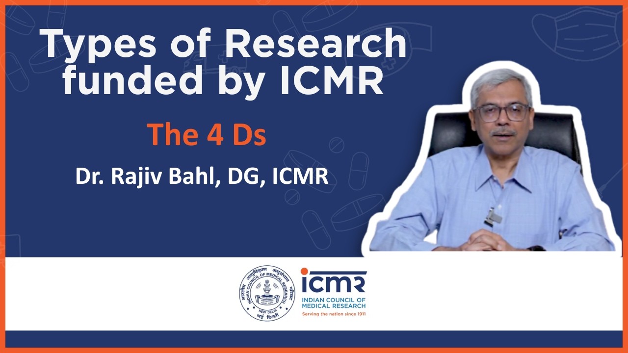 Виды исследований, финансируемых ICMR | Понимание концепции 4D с доктором Радживом Бахлом