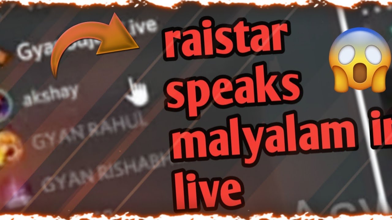 Raistar finally speaks malayalam|| Malayali uyir || raistar speaks in Gyan live