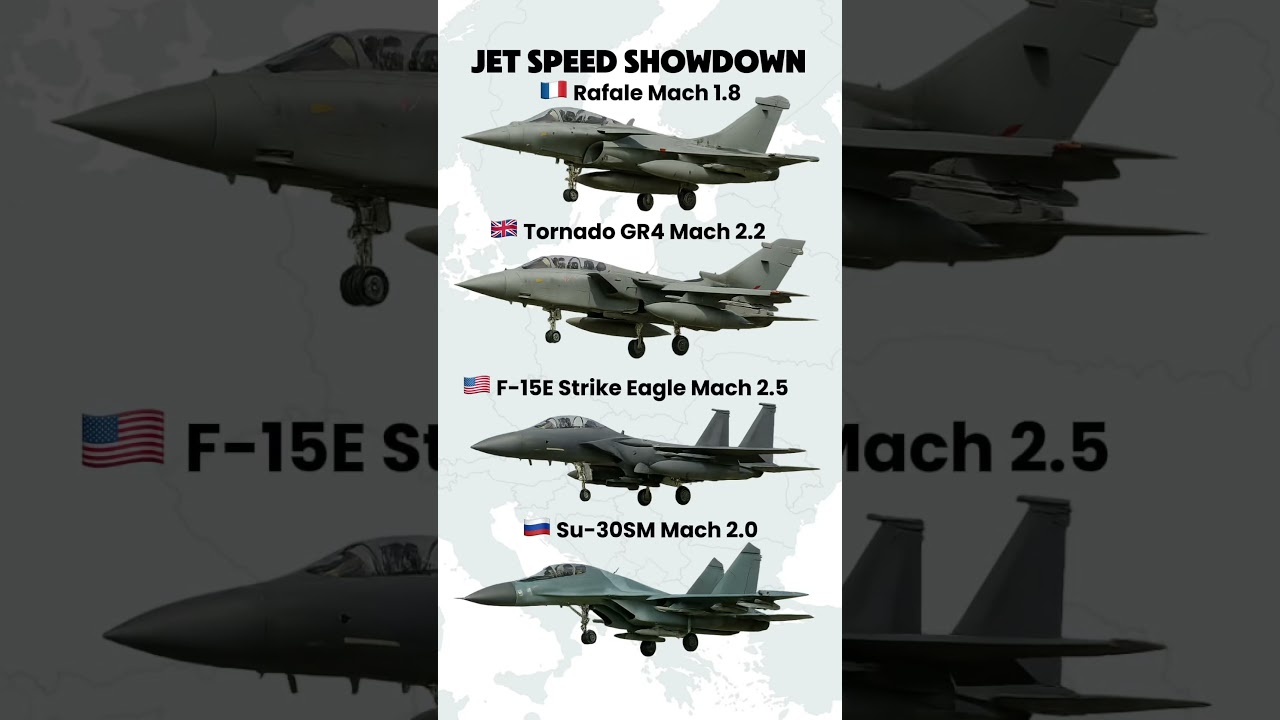 Fastest Fighter Jets Compared &mdash; Rafale, Tornado, F-15, Su-30