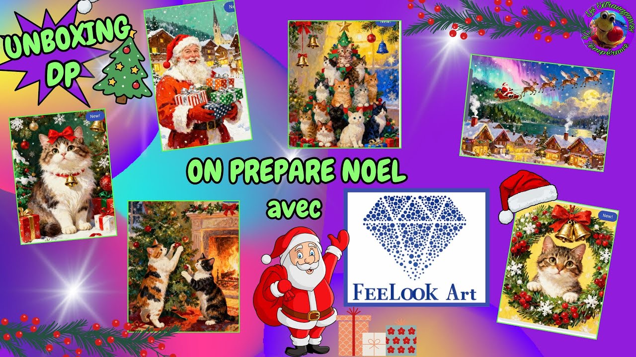22.11.25 ON DIT QUE LES CHATS ADORENT NOEL : FEELOOK ART#unboxing #diamondpainting #partenariat
