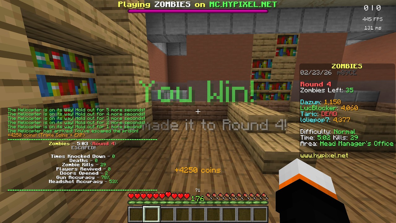 Hypixel Zombies: Heli Escape Speedrun (05:03)
