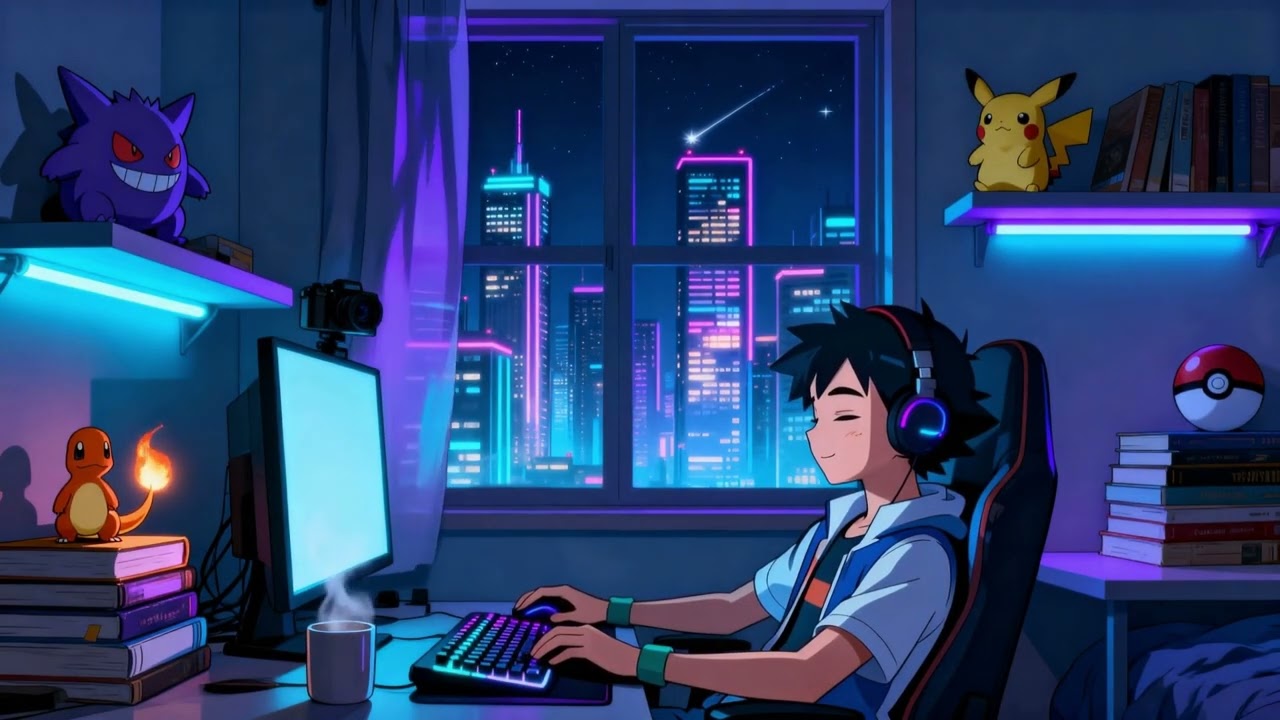 Late Night Pokémon Lofi 🌙 | Retro Gaming Beats to Chill & Focus