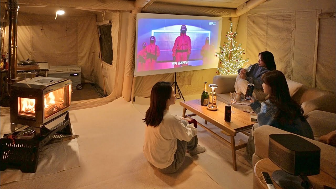 여자 셋이랑 방4개짜리 초대형 텐트로 장박 캠핑🏕️ 거실1, 부엌1, 침실 2개로 확장했어요🔨 접대하기 좋은 캠핑요리 5가지