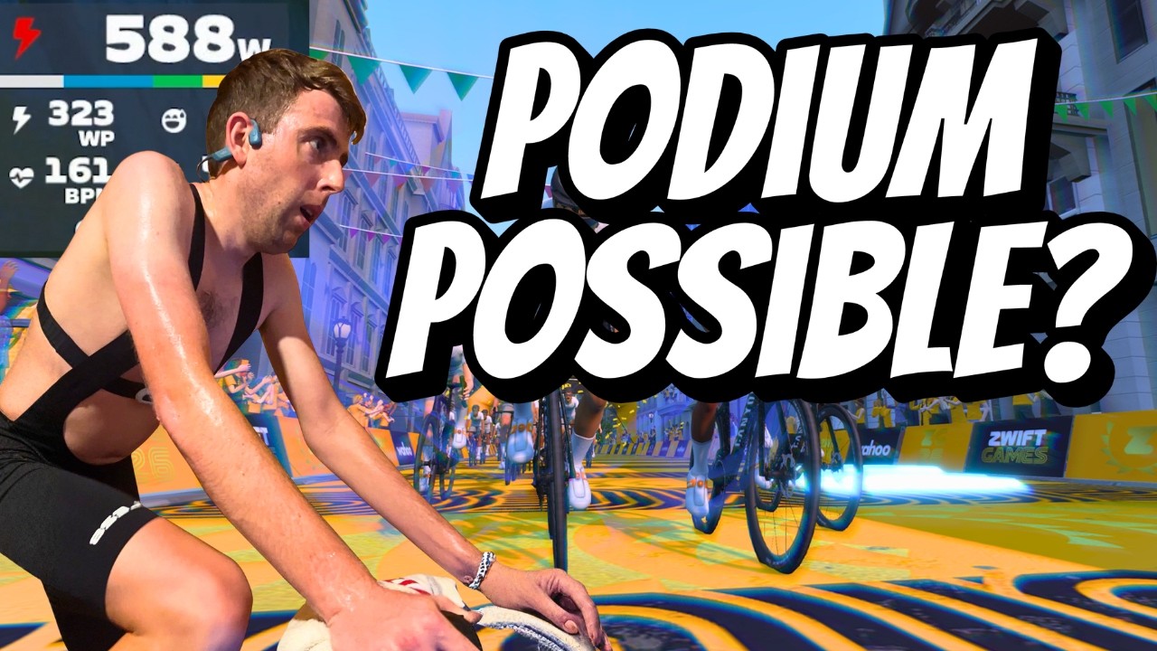 🔴 The Grade KOM Finish - Zwift Games - The Community Vs The Pros // Stage 5