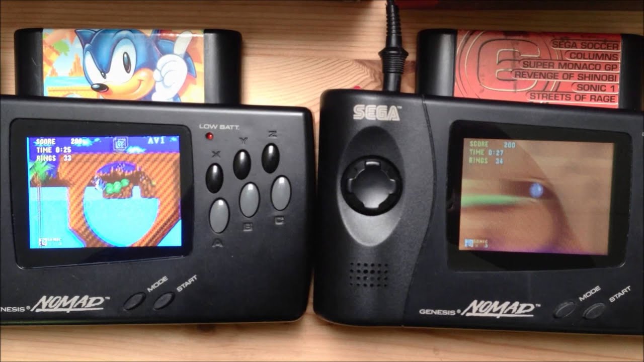 Sega Nomad Screen Mod Side By Side Comparison