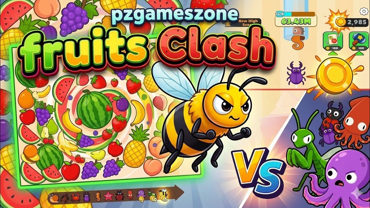 Crazy Animal Merge! 🐌🦀 Can We Make the Biggest Creature? | Satisfying Game ##fruitsclash #pzgames 