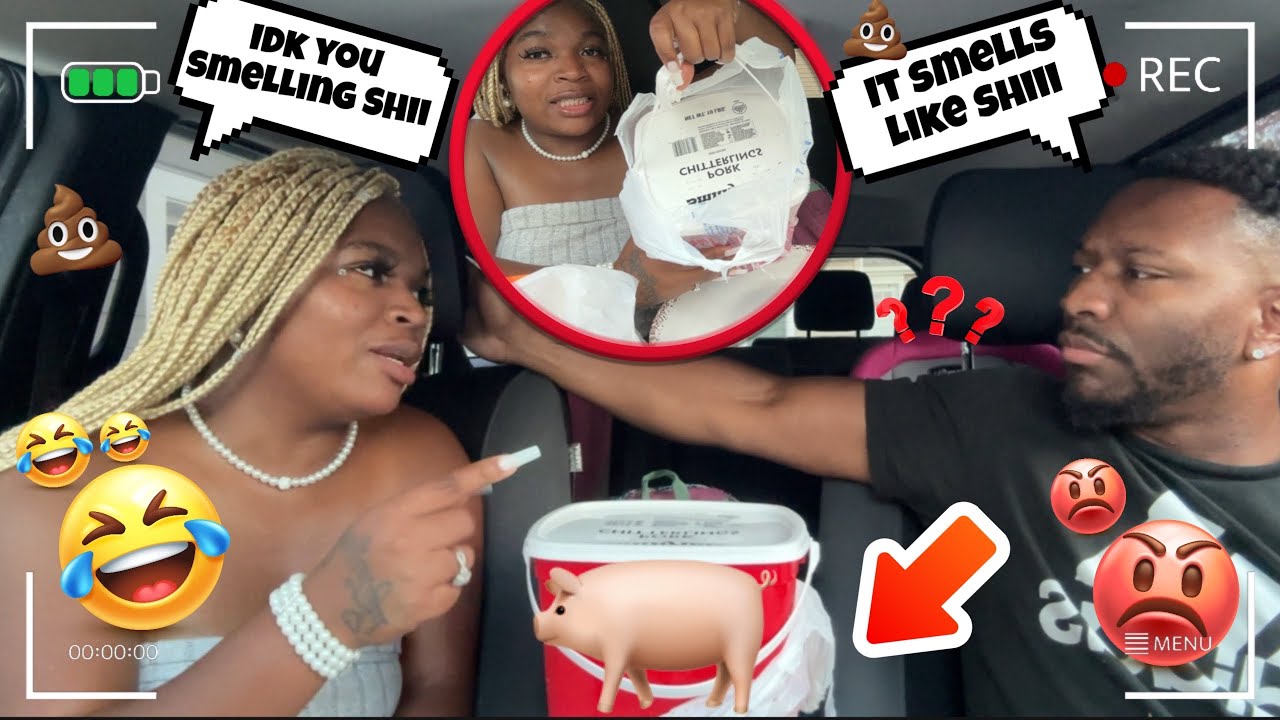 POURING “CHITTERLING” 🐷💩 JUICES ALL OVER MY GREEDY BF POPEYES *IT SMELT HORRIBLE*