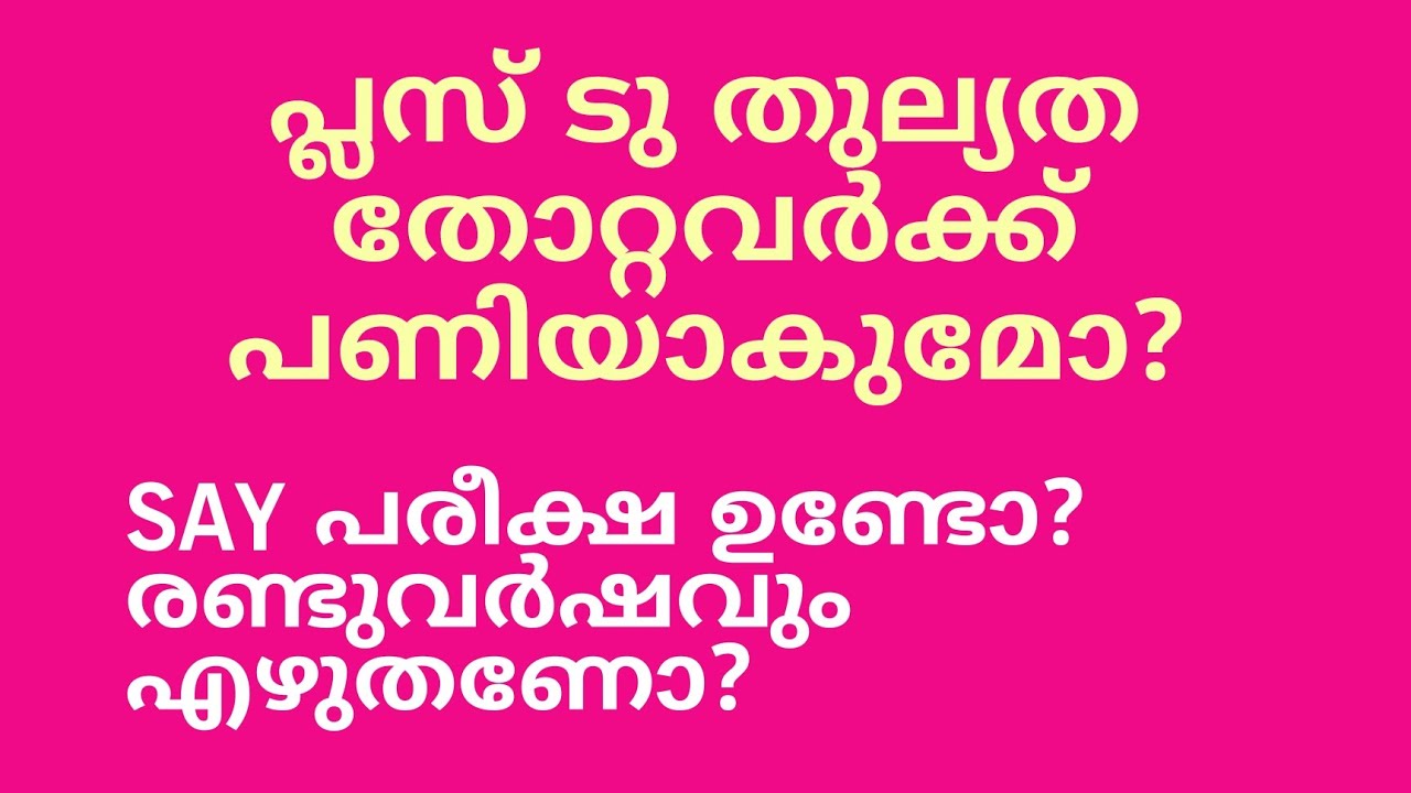 പ്ലസ് ടു തുല്യത തോറ്റവർക്ക് സെ പരീക്ഷ ഉണ്ടോ? | Plus Two Thulyatha SAY Exam #econlab #thulyatha