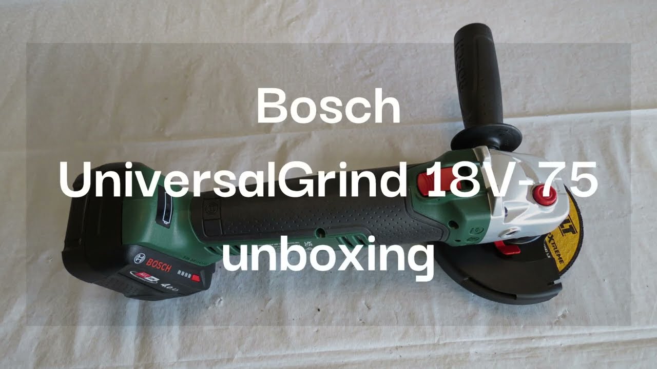 Bosch UniversalGrinder 18V-75 angle grinder unboxing