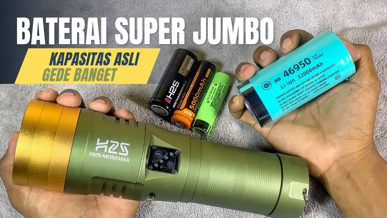 UJI DURASI MENYALA SENTER TERANG DENGAN BATERAI JUMBO H2S MOSTMAX