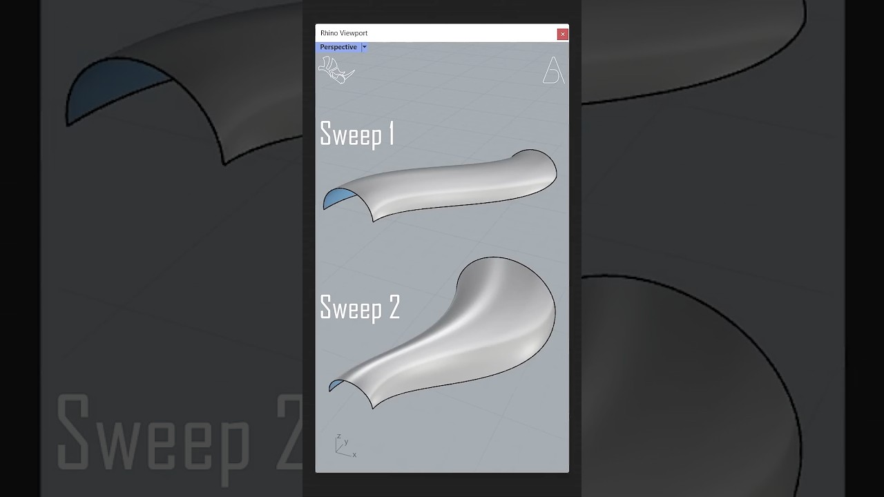 Sweep 1 vs Sweep 2 - Rhino Tutorial #rhino #architecture #design #3dmodeling