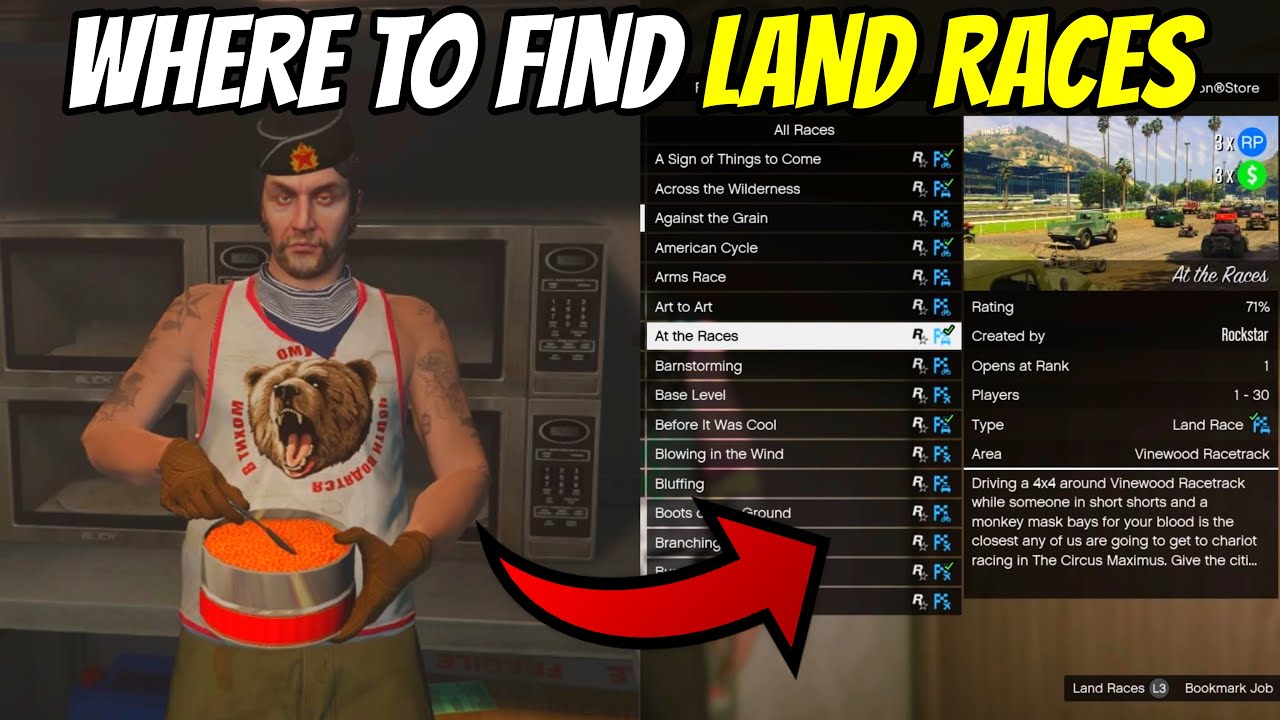 WHERE TO FIND LAND RACES GTA5 ONLINE - GTA5 Land Races Guide