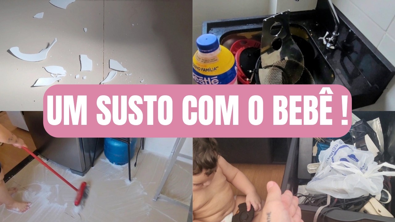 Dias da minha rotina de mãe bagunça sem fim prato quebrado e susto com o bebê