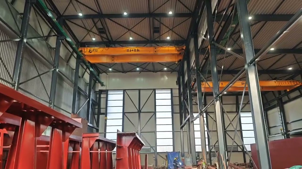 12.5 Ton + 12.5 Ton Overhead Crane for Sale Poland, Customized Double Hoist Overehad Crane for Sale