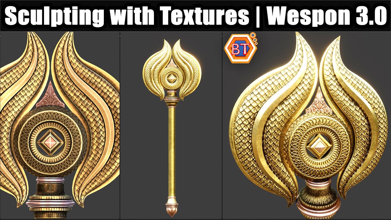Blender Tutorial - Sculpting with Textures | Stylized Wespon