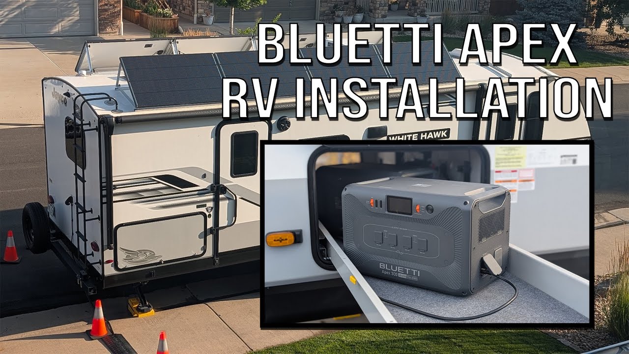 Установка туристического прицепа (RV) Bluetti Apex300. Hub-A1 + SolarX 4K