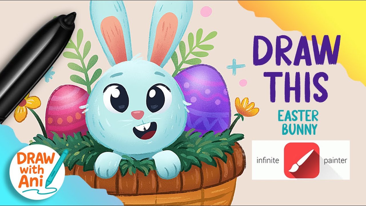 Draw This Cute Easter Bunny Basket in Infinite Painter.