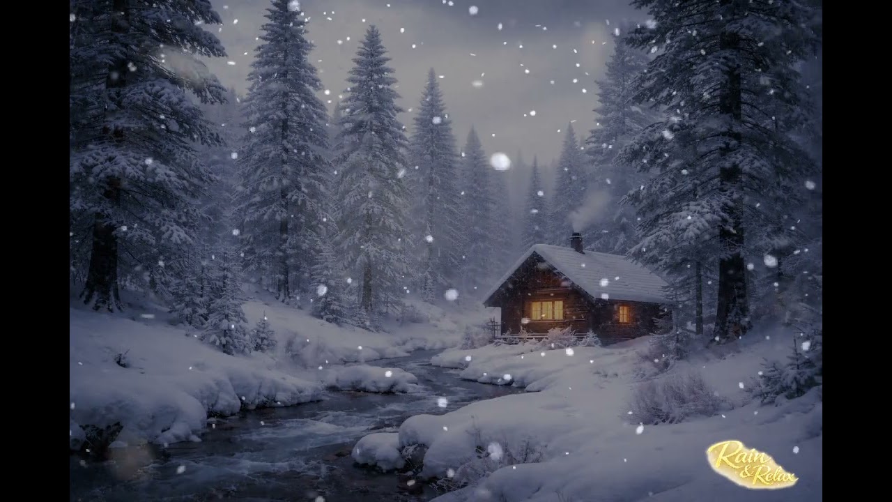 Tempestade de Neve na Cabana ❄️ Vento Forte para Dormir e Relaxar 