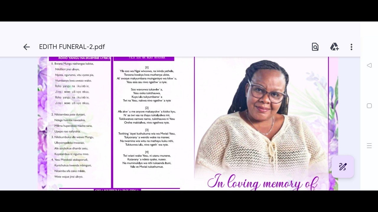 CELEBRATING THE LIFE OF EDITH MWENDE MUTUA