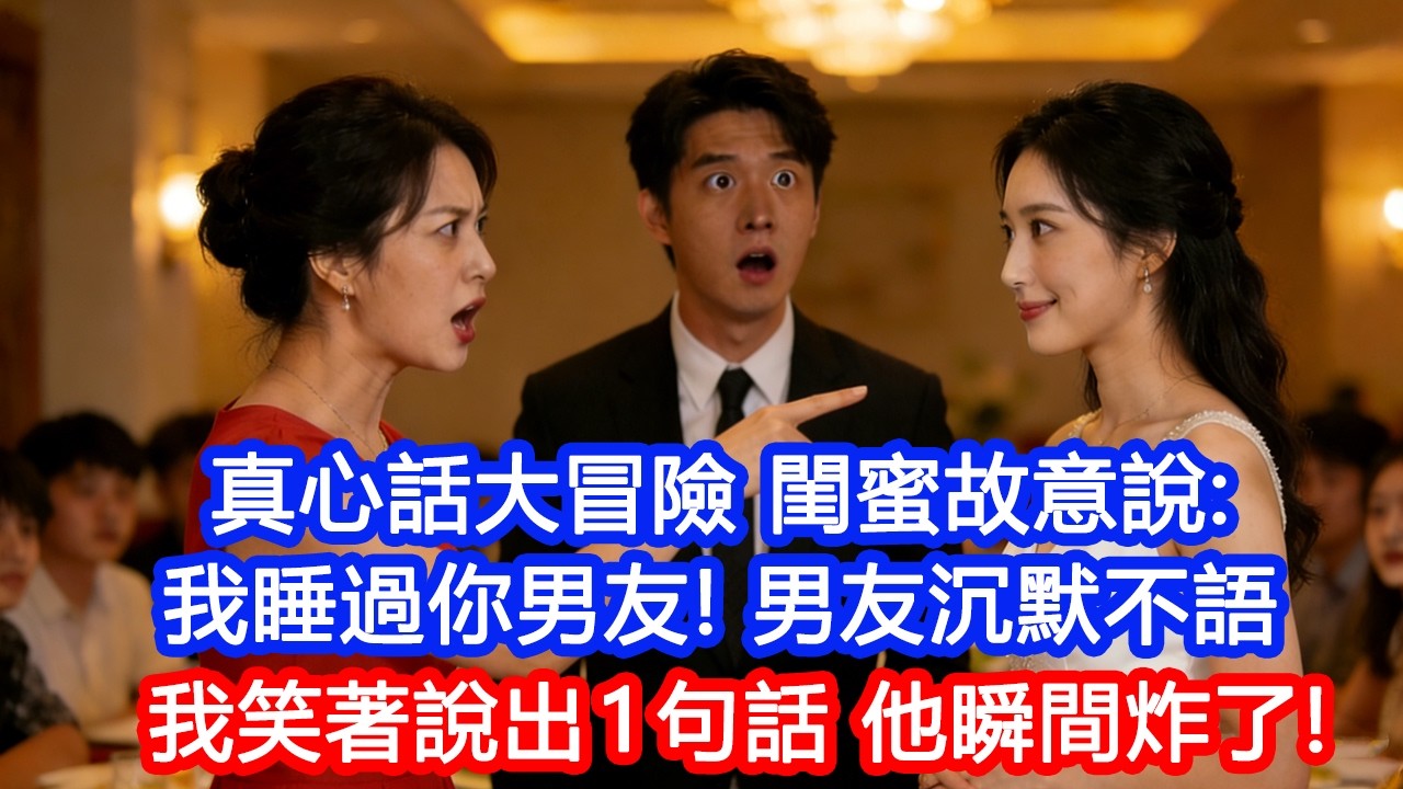 【情感故事】真心話大冒險，閨蜜故意說：「我睡過你男友」他沉默不語。下秒我笑著說出1句話，他瞬間炸了！#故事 #人生哲理 #婚姻 #出軌 #爽文