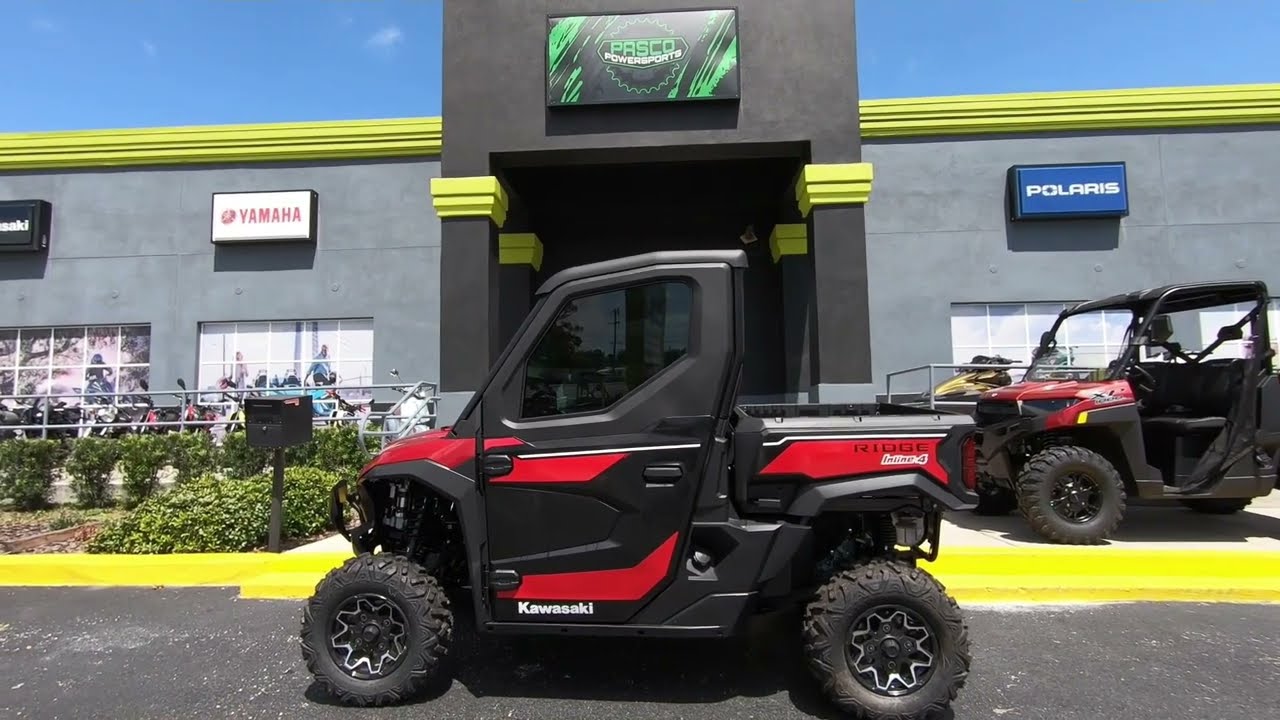 New Red 2024 Kawasaki RIDGE HVAC Side by Side UTV For Sale In Port Richey, FL