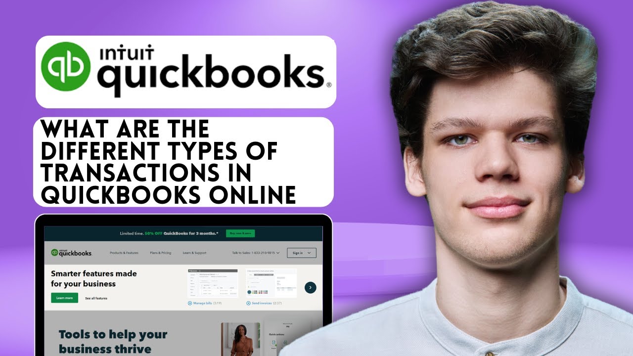 What are the different types of transactions in QuickBooks Online