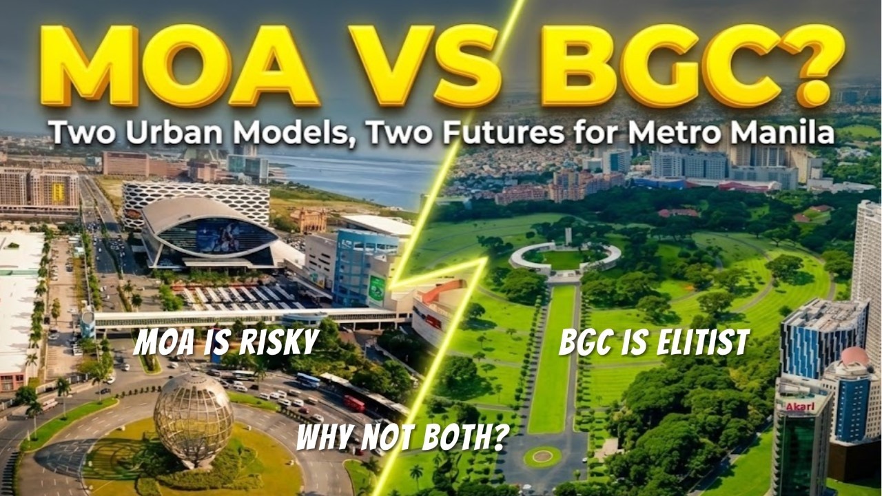MOA против BGC — две модели урбанизации, два варианта будущего для Манилы.