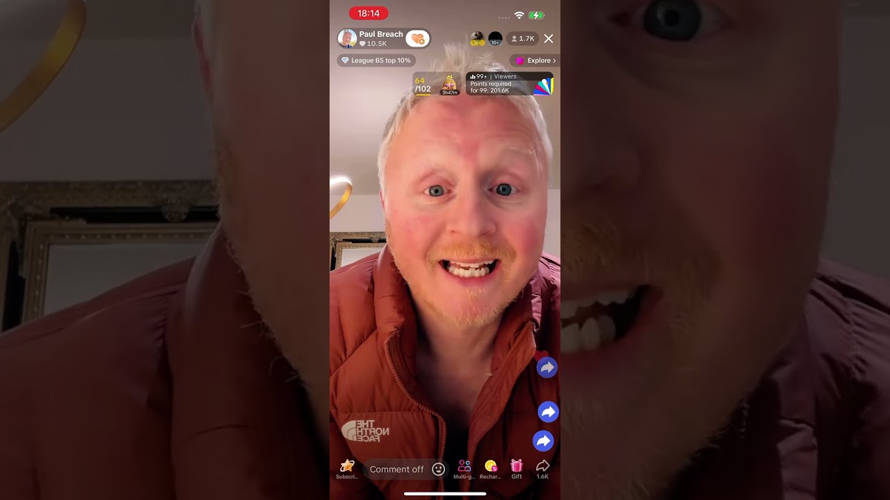 Paul Breach, Home Alone with Stepdaughter showing off for her - TikTok Livestream 15/01/2025