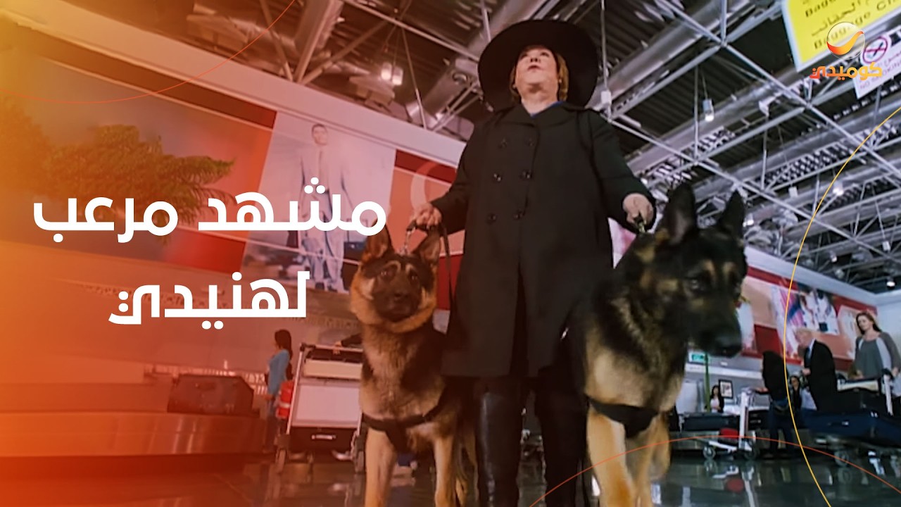 مشهد مرعب لمحمد هنيدي.. سميحة أيوب خارجة من المطار بأسدين مش كلبين- تيتة رهيبة
