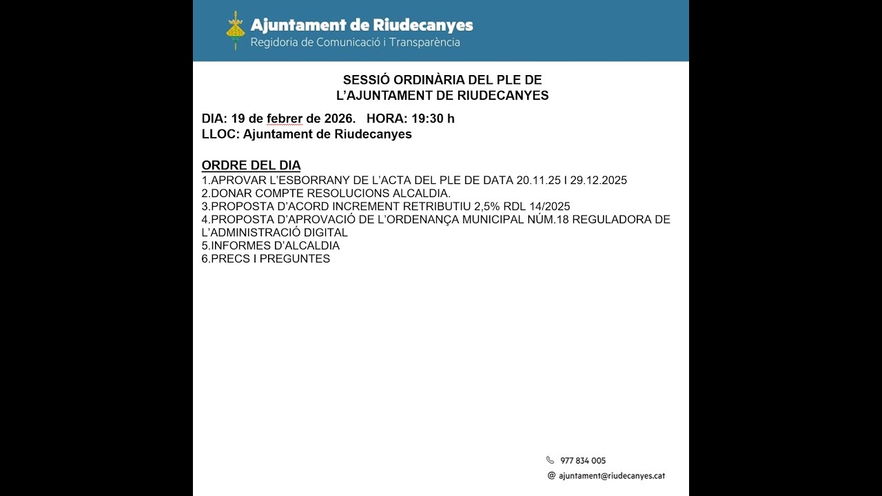 Ple Ordinari 1/2026
