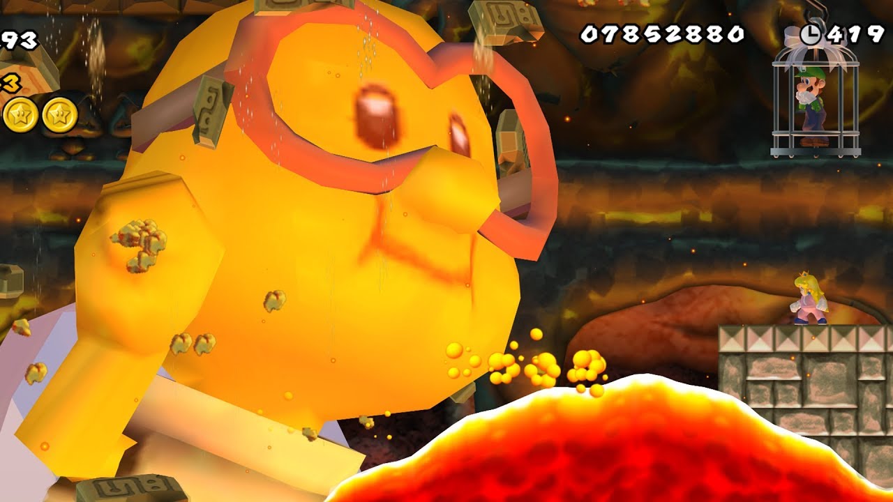New Super Mario Bros. Wii - Evil Lakitu Fight and Ending