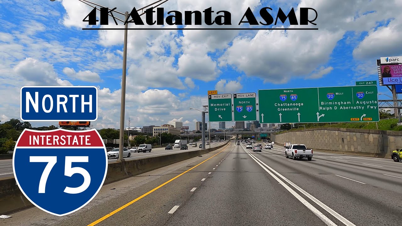 4K Atlanta ASMR.  Interstate 75 North