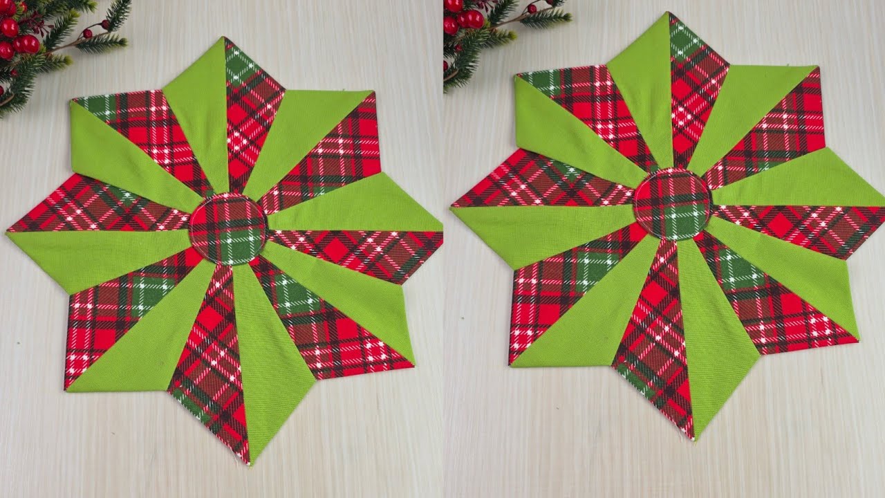 Easy Christmas Star Table Topper | Festive Patchwork Decoration | Beginner Friendly Sewing Project