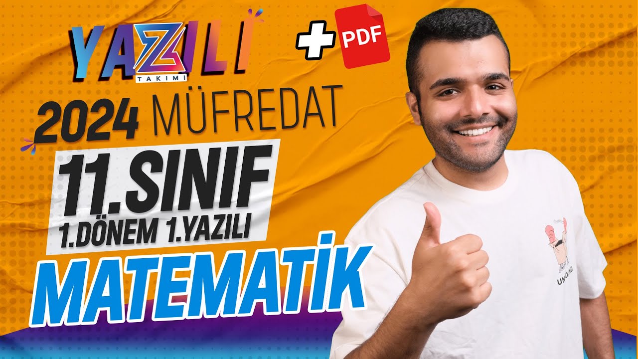 11.SINIF Matematik 1.DÖNEM 1.YAZILI Hazırlık | 2023-2024 Güncel Yazılı Formatı📂PDF