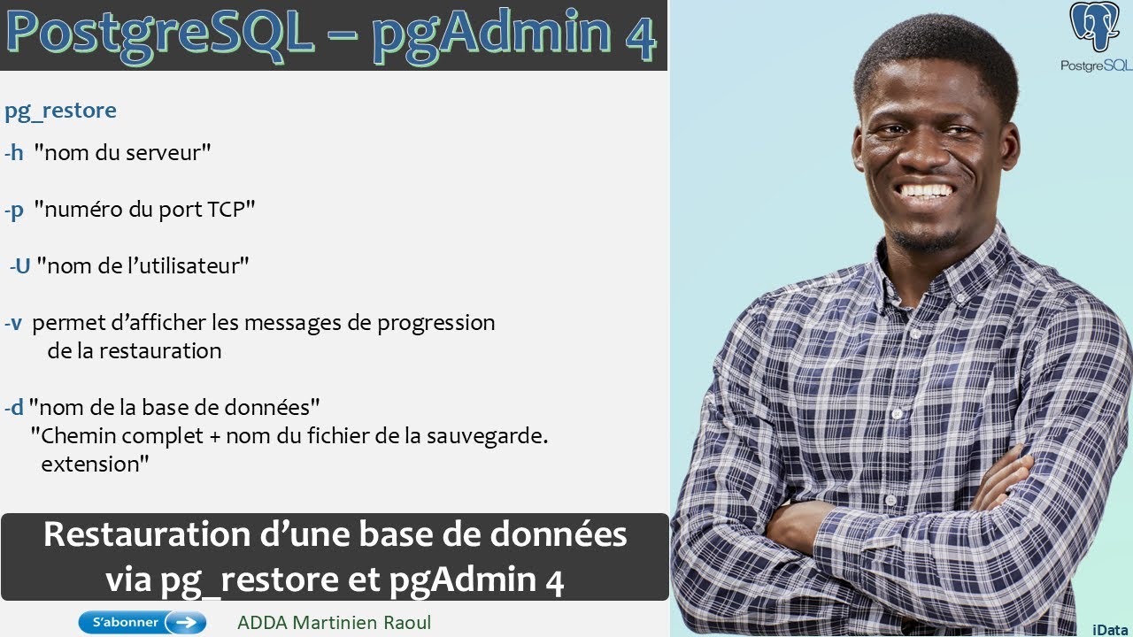 Restauration d’une base de données via pgAdmin 4 et pg_restore - PostgreSQL #37