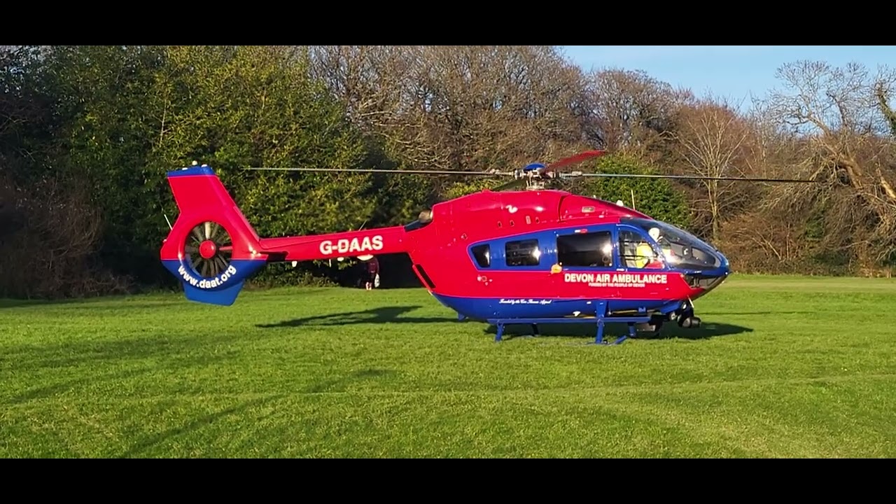 Devon Air Ambulance HLE70 (G-DAAS) Taking Off At Glen Road Plymton On 31/12/25